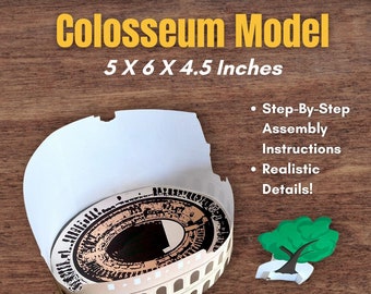 Italy Italian Printable 3D Paper Model Diorama Europe Landmark Roman Colosseum Display