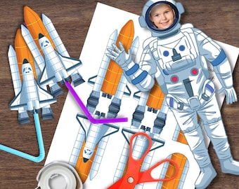 Air-Powered Straw ROCKET Science Activity & Astronaut Craft Printable