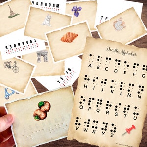 Cartões Perfurados & Poster Ilustrados Alfabeto Braille | Atividade prática | Trabalho motor fino