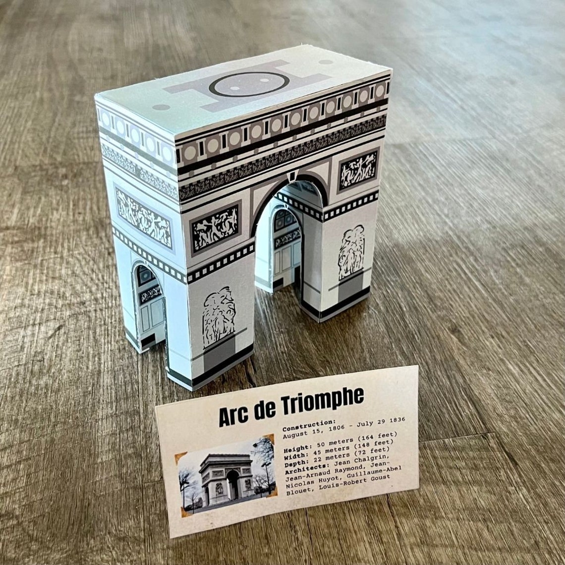 3D Printable Paper ARC DE TRIOMPHE Model - France French Diorama W ...