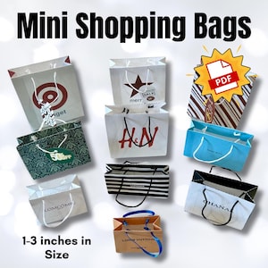 Mini Shopping Bags | Designer Retail Therapy | Dollhouse & Holiday Elf Prop Kit