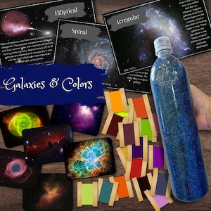 SPACE Nebel Galaxie Studie | Sensorische Flasche, Farbabstimmung & Infokarten
