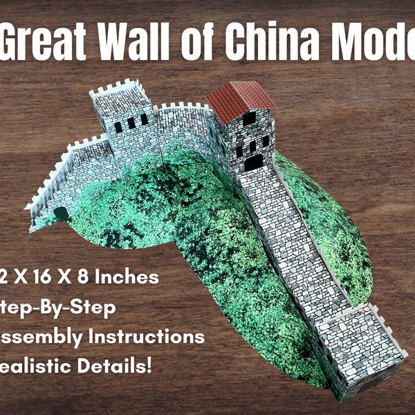 3D Paper Model GREAT WALL of China Diorama *Realistic* w/Assembly Instructions!