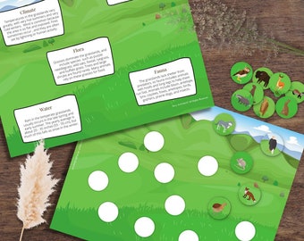 GRASSLANDS Habitat Match Printable Activity Biome Flora Fauna Poster