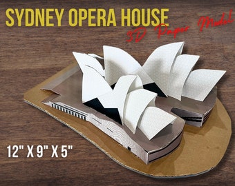 3D Paper Model SYDNEY OPERA HOUSE Australia Landmark Oceania Diorama *Realistic* w/Assembly Instructions!