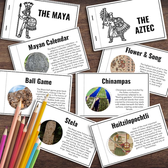 MAYA & AZTEC Civilizations Flipbook, Calendar, Chinampas Activity