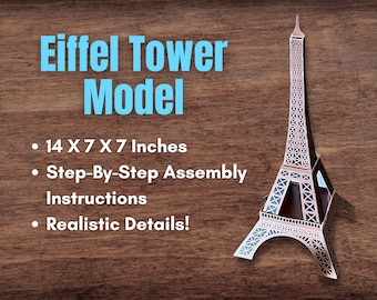 3D Printable Paper EIFFEL TOWER Model - France French Diorama w/Instructions!