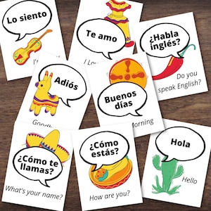 MEXIKO Mexikanisch Spanische Sprache Flash Flash Cards *Vollfarbe*