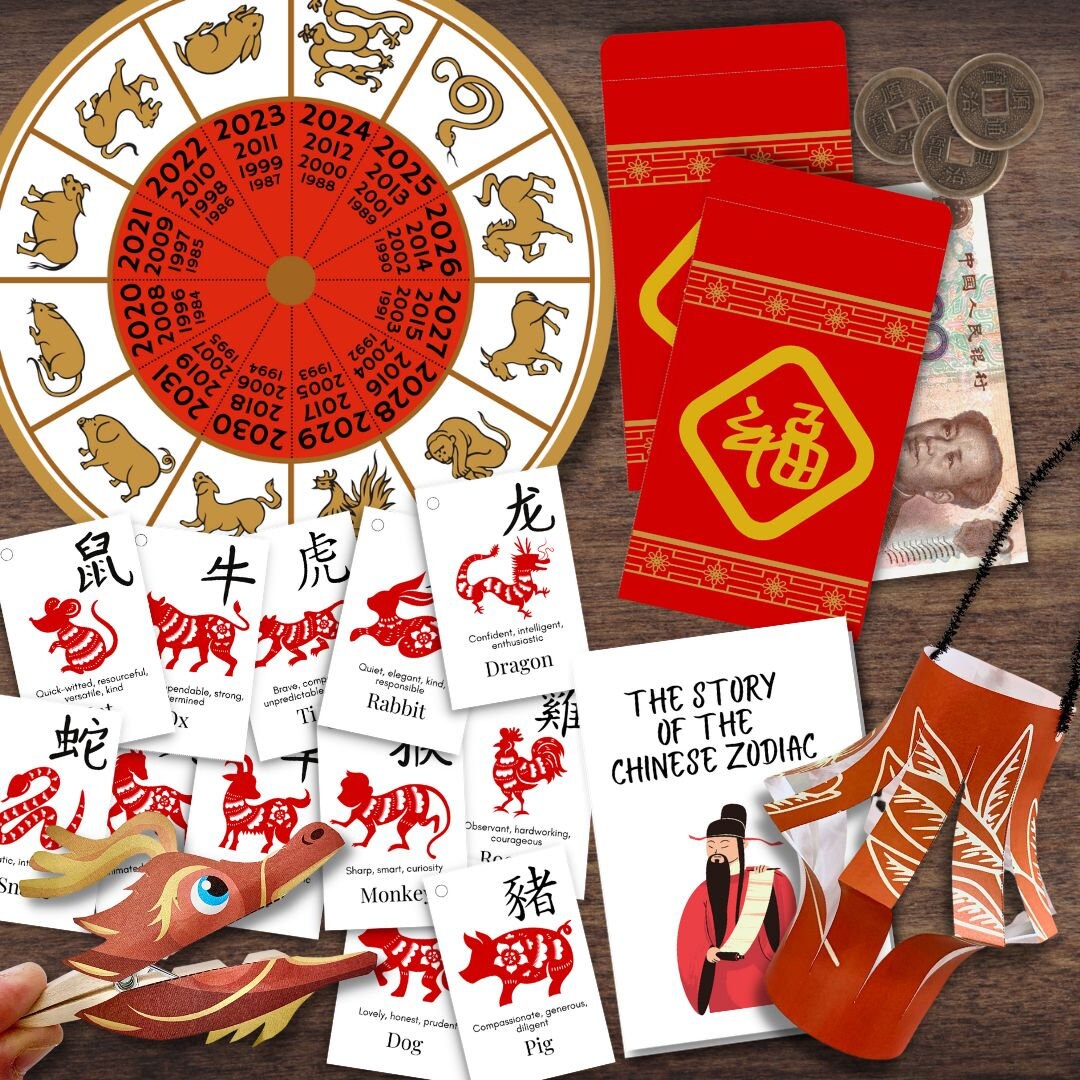 LUNAR New Year Chinese ASIA Activities Crafts & Printables Bundle Etsy