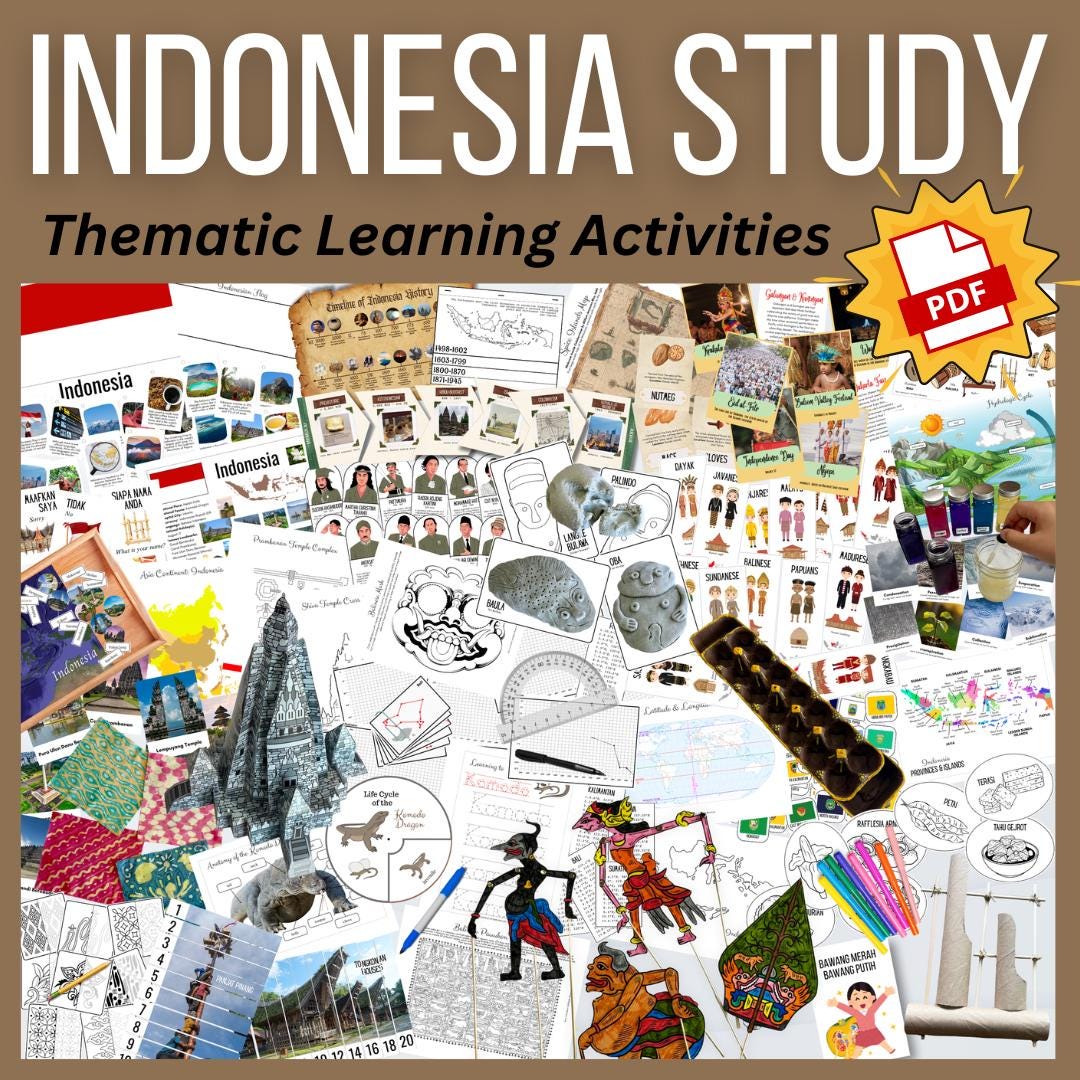Libro de actividades de Asia en INDONESIA: ¡Actividades prácticas, modelos,  experimentos y recursos de aprendizaje! *Digital* - Etsy México, image size:1080x1080