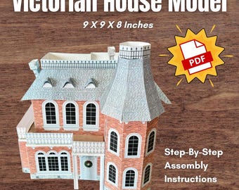 Casa Bailey de estilo victoriano, inspirada en "¡Qué bello es vivir!", maqueta de papel en 3D con instrucciones.