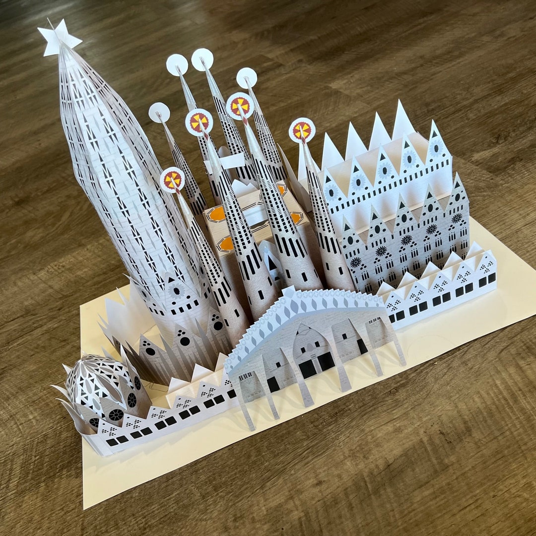 SAGRADA FAMILIA Basilica 3D Paper Model Gaudi Barcelona Spain España Etsy