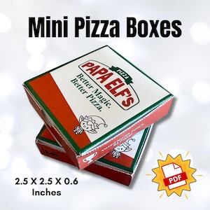 Mini Elf Pizza Boxes | Dollhouse & Holiday Elf Prop Kit w/Step-by-Step Assembly Instructions