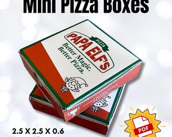 Mini Elf Pizza Boxes | Dollhouse & Holiday Elf Prop Kit w/Step-by-Step Assembly Instructions