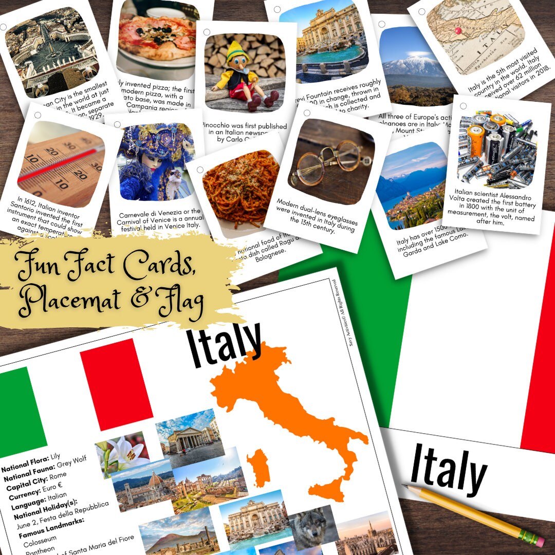 Montessori-inspired ITALY Italian Country Overview Flag pic