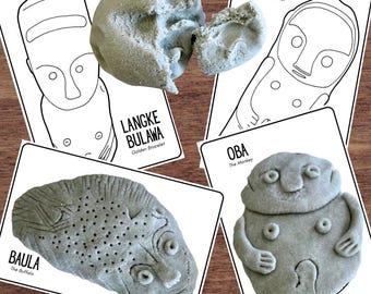 Estatuas del valle de Badá, Indonesia. Esteras escultóricas megalíticas con arcilla de roca.