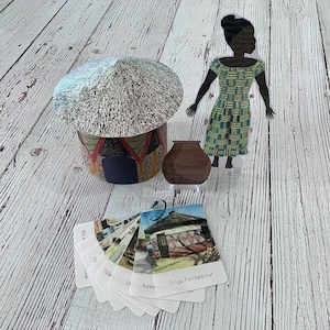 Montessori Inspirierte GHANA West Afrika Strukturen & Kente Tuch Aktivitäten