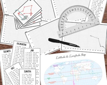 Mapa de INDONESIA: coordenadas de latitud y longitud, contornos, actividad cartográfica
