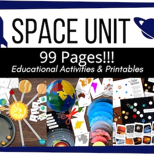 SPACE Educational Unit Bundle | Solar System | Stars | Galaxies | Astronauts | 99 Pages Themed Activities