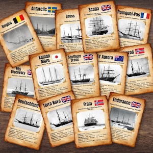 Heroic Age ANTARKTICA Erkundung Infokarten Captain Ship Outcomes