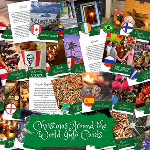 Cartoline informative di NATALE in tutto il mondo - Impara 32 diverse tradizioni e celebrazioni internazionali *A colori*