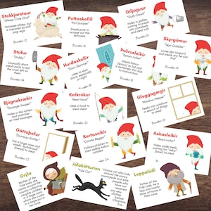 ISLANDA Scandinavia YULE Lads, Grýla, Leppalúði e Jólakötturinn Schede flash illustrate