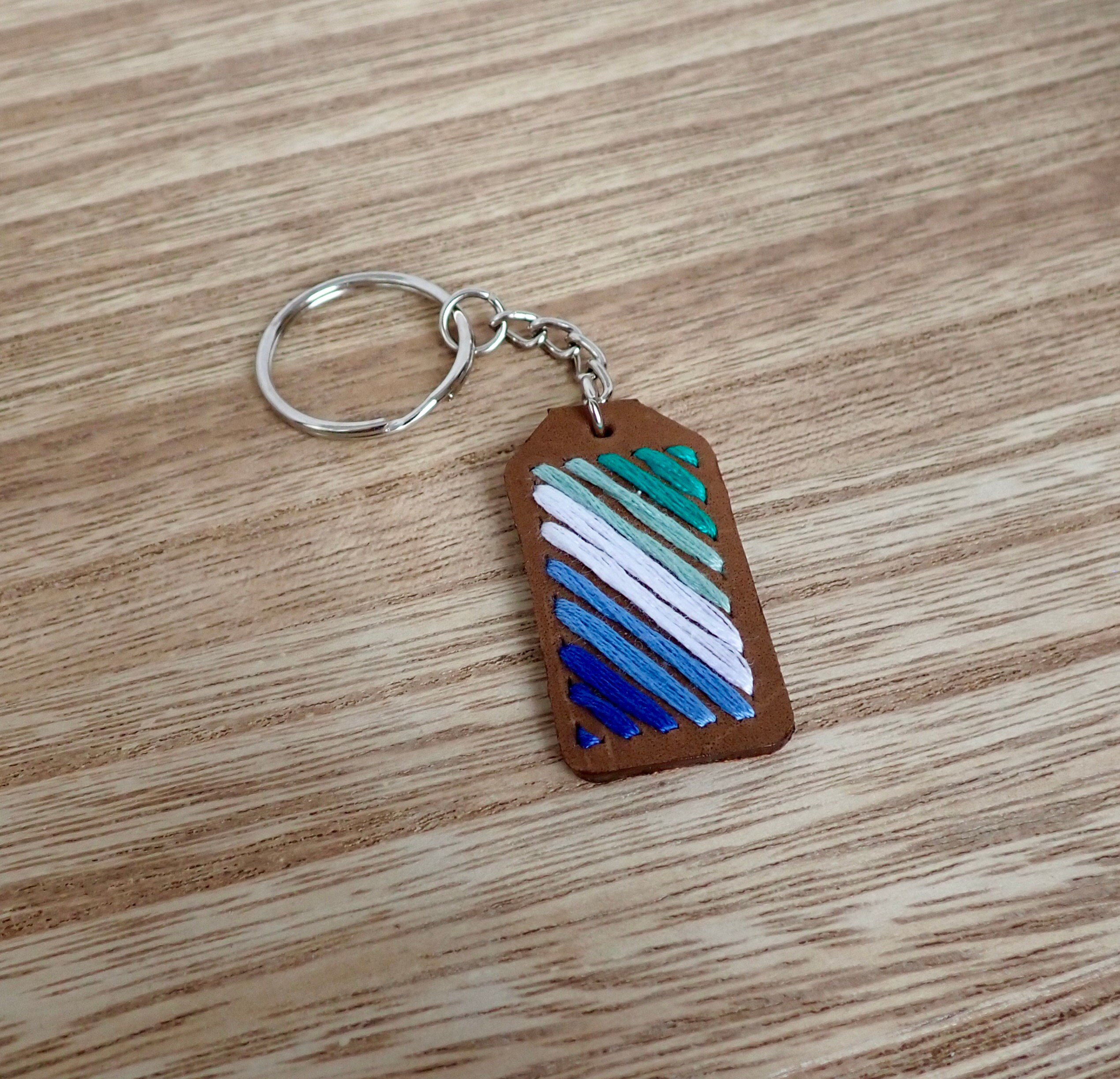Gay Pride Flag Embroidered Leather Keychains, MLM Gay Pride, LGBTQIA+ ...