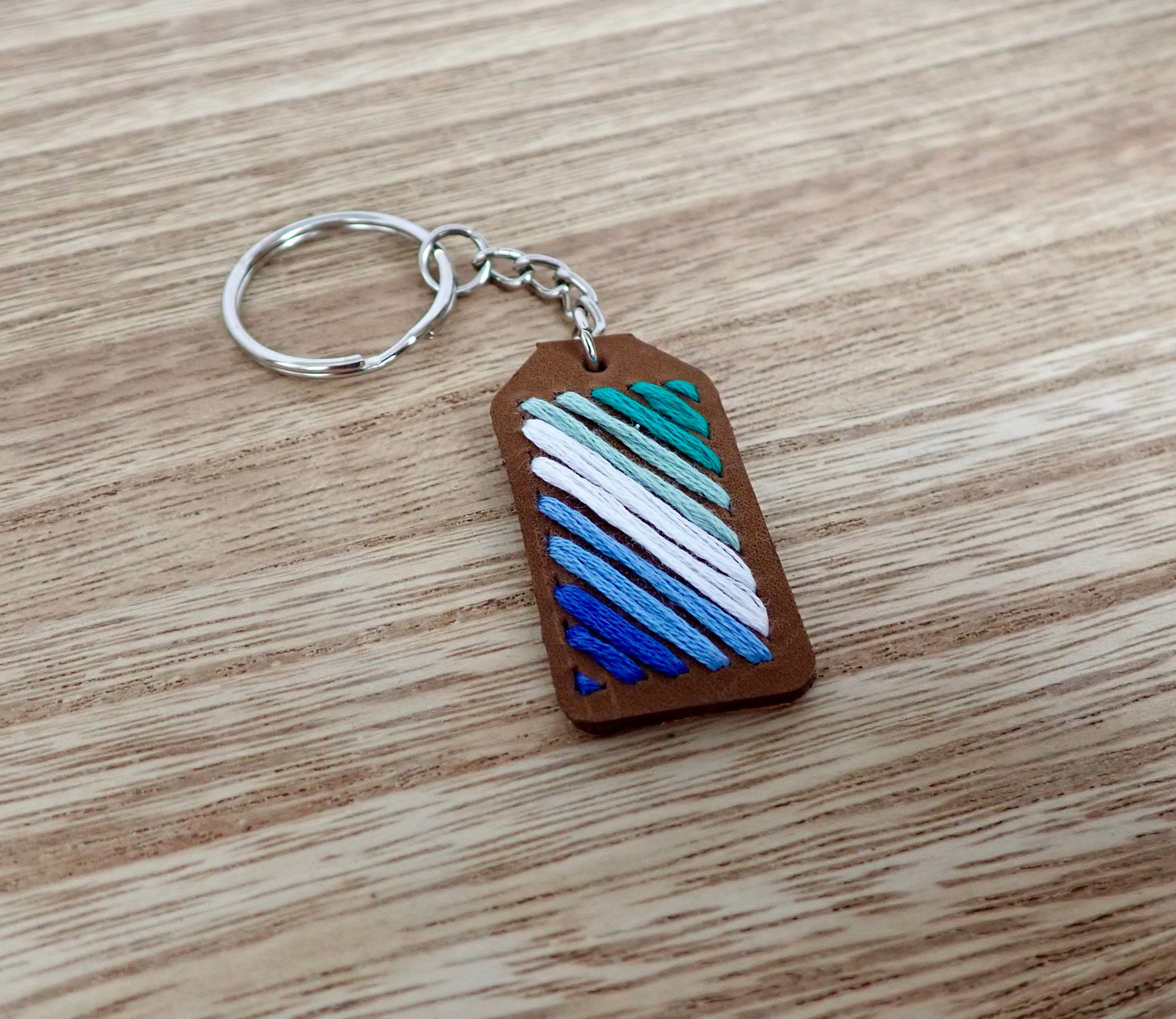 Gay Pride Flag Embroidered Leather Keychains, MLM Gay Pride, LGBTQIA+ ...