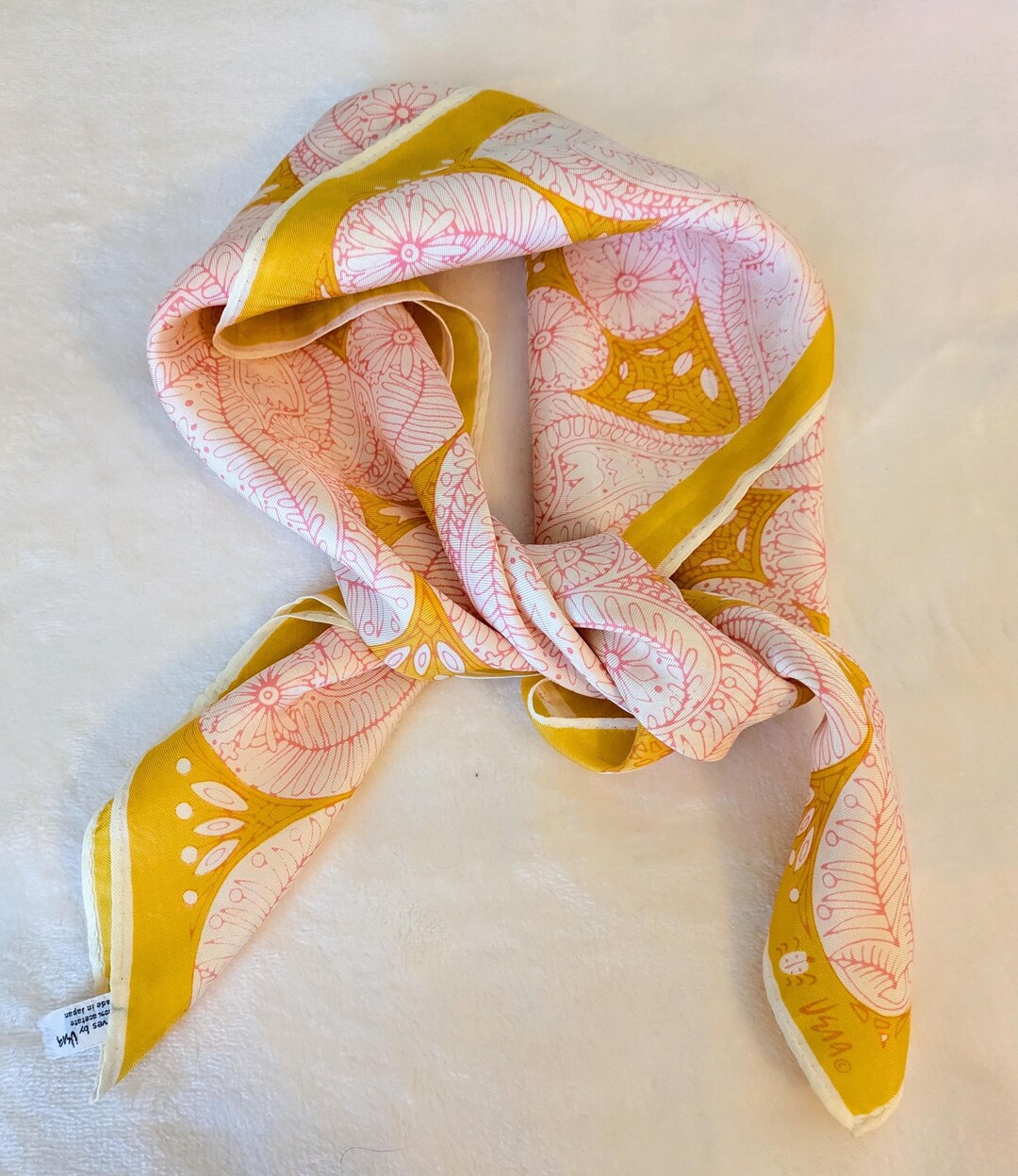 Vera Neumann all-over print scarf unclear orange type Vintage Second Hand