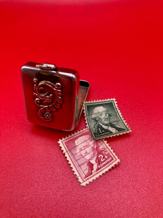 Antique Silver Stamp Case Edwardian Stamp Holder Hall… Gem