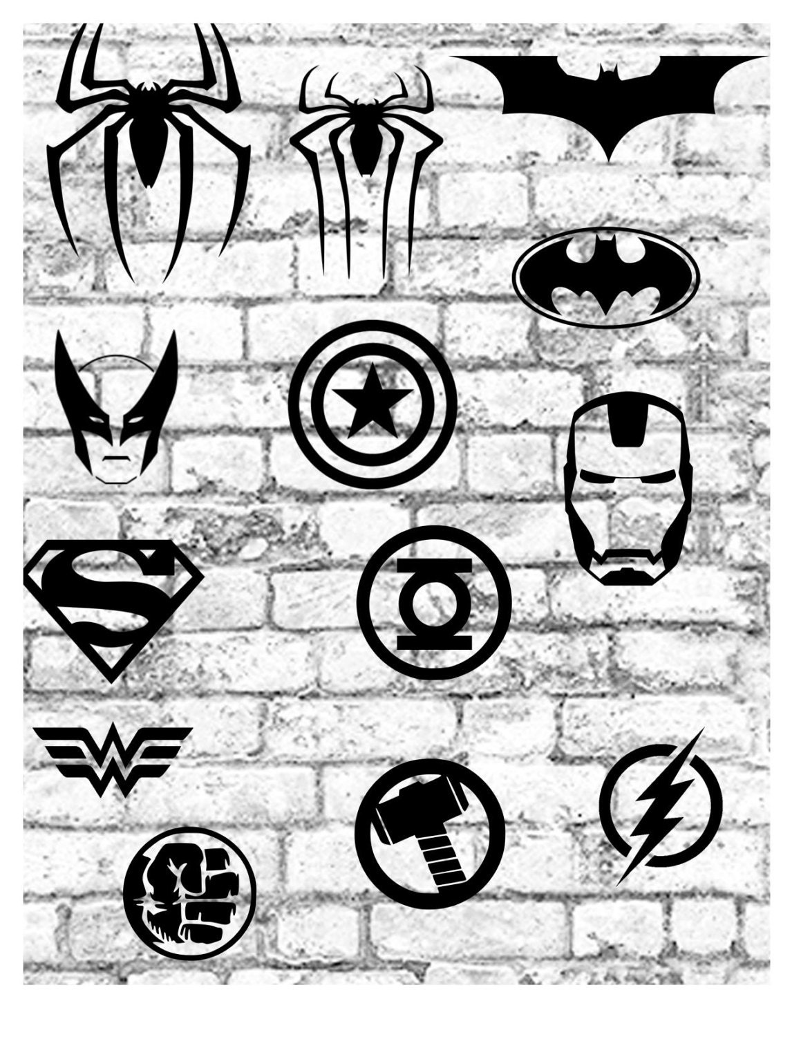 Superhero Vinyl Decal Batman Decal Spiderman Decal IronMan Etsy