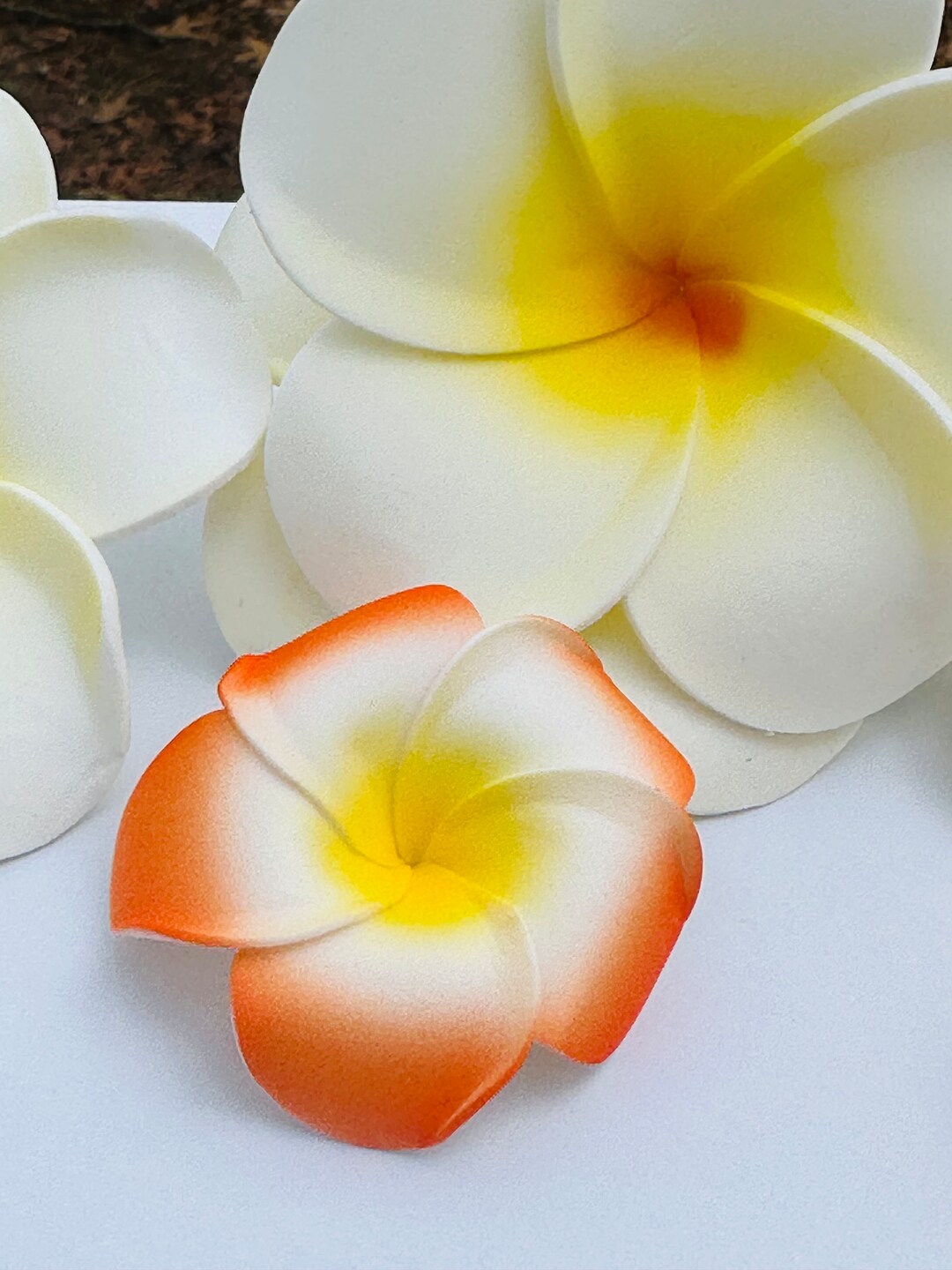 20pcs Plumeria Hawaiian Foam Artificial L Flowers DIY 10 Hair Etsy