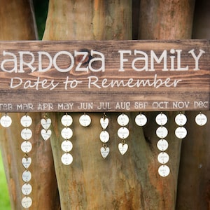 Family Dates to Remember - Personalized Birthday Board - Anniversary gift - Wedding Gift - Rustic Hand Painted Sign - Rustic Home