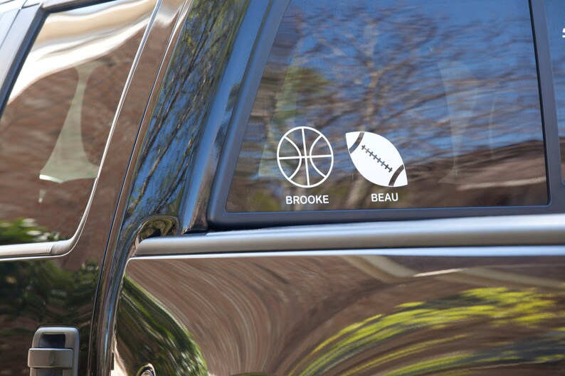 Personalized Sports Vinyl Decal Custom Vinyl Decals Car Decals Football Basketball Baseball