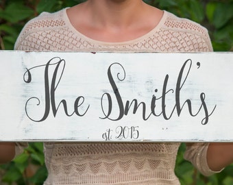 Established Sign, Wooden Sign, Personalized Wedding Sign, Bride and Groom Gift, Christmaas Gift, Hand painted Sign, Wedding Gift