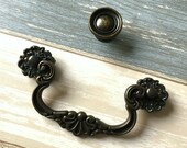3.75 quot Vintage Style Drawer Pulls Handle Dark Antique Bronze Drop Bail Cabinet Pull Swing Handles Dresser Knob Pulls 96 mm LynnsGraceland