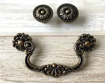 3 1 2 Vintage Style Bail Drawer Pulls Handle Dresser Etsy