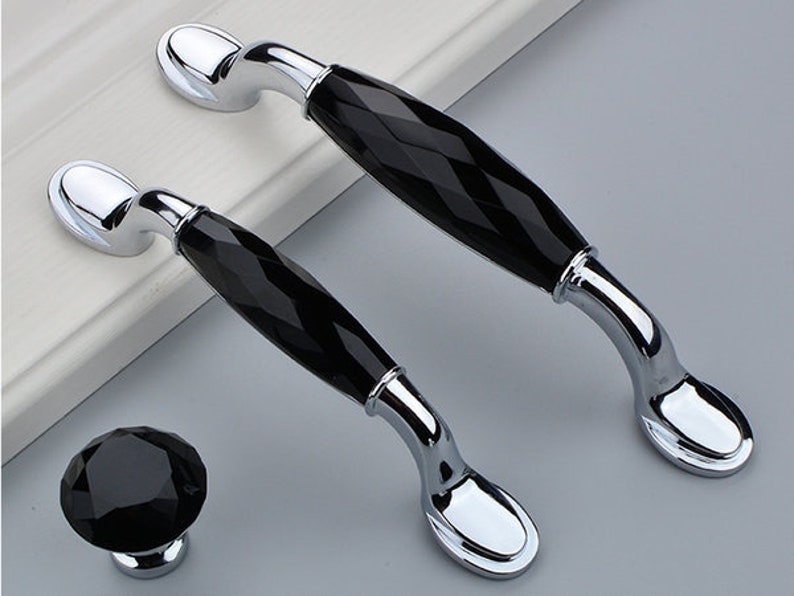 3.75 5 Glass Drawer Pull Crystal Handle Pull Knobs Etsy