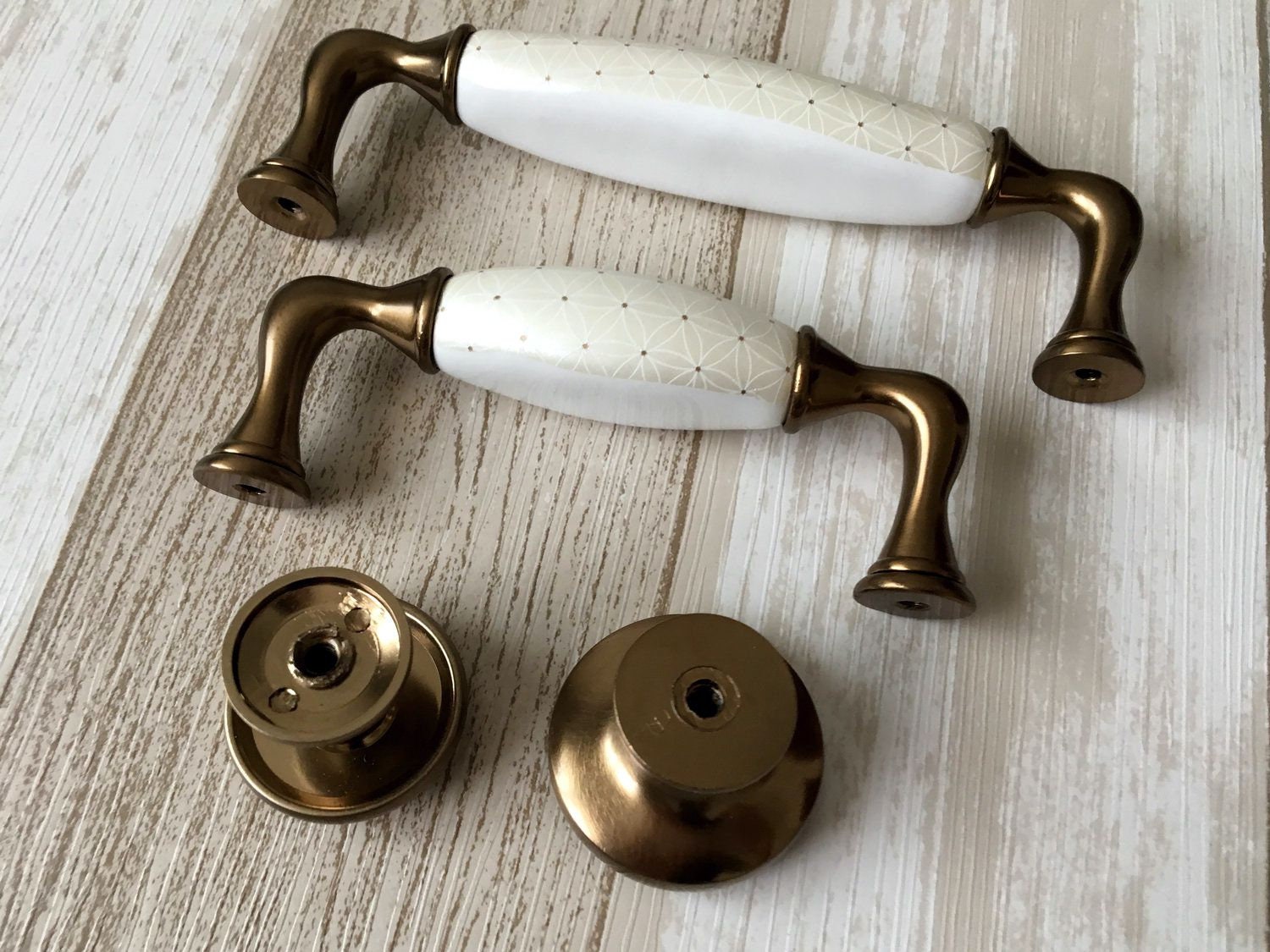 3.75 5 Cream Pull Handles Drawer Pulls Etsy