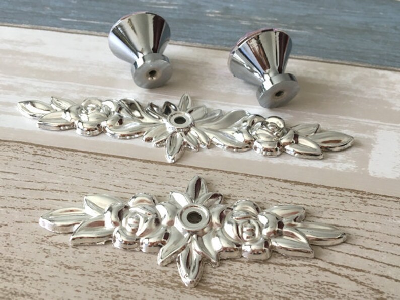 Pink Knob Glass Drawer Pull Crystal Handle Pull Knobs Rhinestone Dresser Pulls Handles Silver Back Plate Cabinet Handle Lynns Graceland