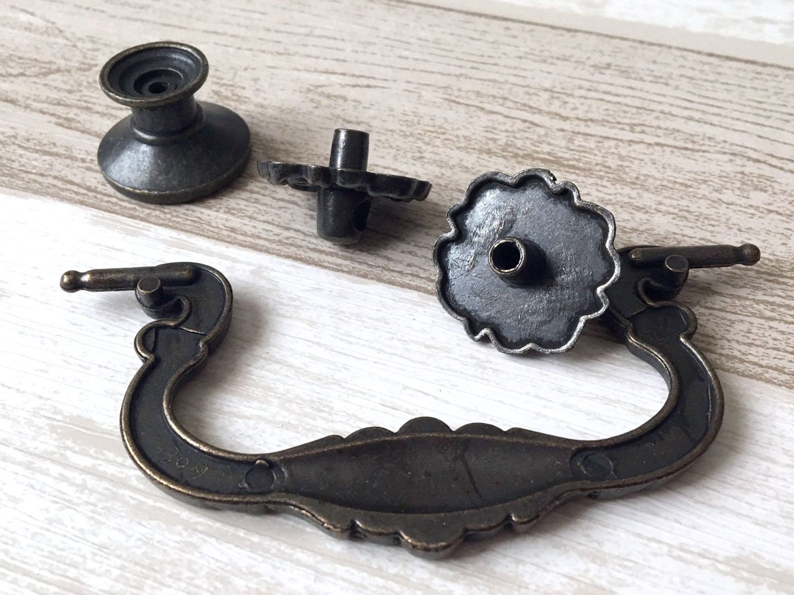3.75 Vintage Style Drawer Pulls Handle Dark Antique Etsy