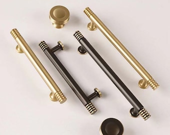 3.75" 5" Light Luxury Brass Cabinet Handles Stylish Cupboard Pulls Dresser Drawer Knob Gold Coffee Bronze Elegant Kitchen Hardware 96 128 mm