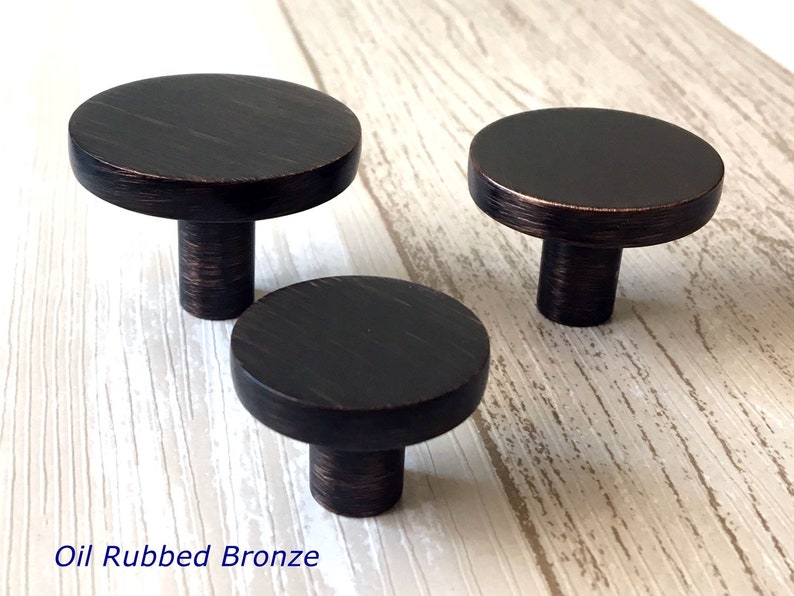 Circle Knob Gold Knobs Matte Black Drawer Pulls Oil Rubbed Etsy