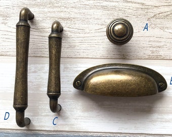 3.5" 3.75" 5" Cup Pull Drawer Pull Handles Cabinet Handles Antique Bronze Dresser Pulls Knob Hardware Lynns Graceland 3 1/2" 89 96 128 mm