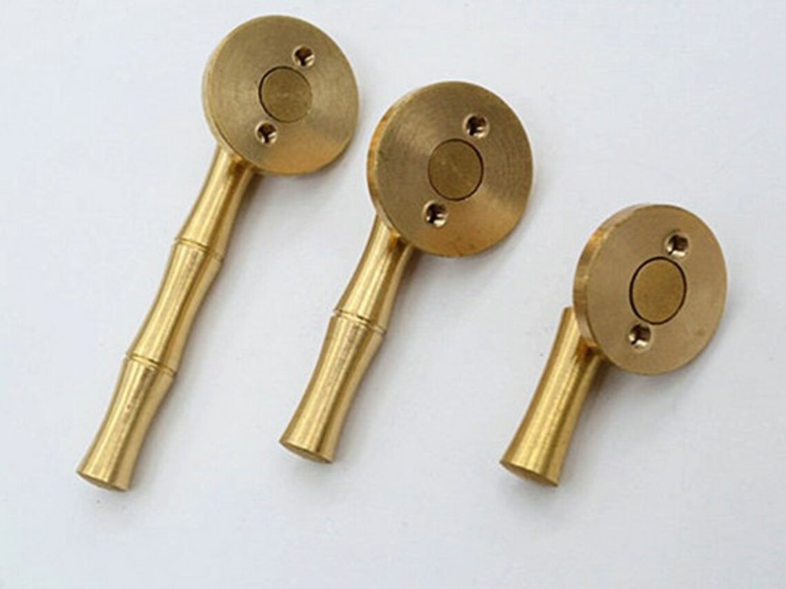 Bamboo Pendant Knob Brass Drawer Knob Drop Pull Knob Etsy