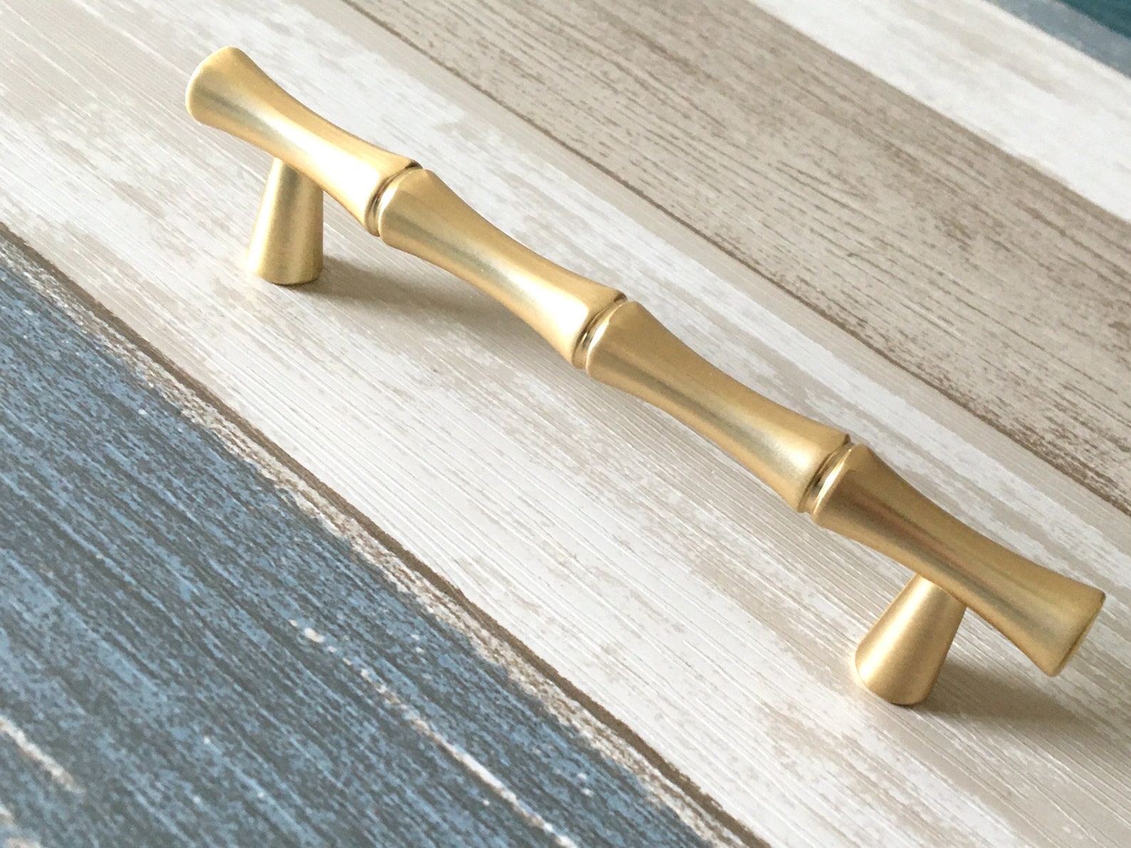 3.75 5 CC Gold Bamboo Drawer Pull Handles Etsy