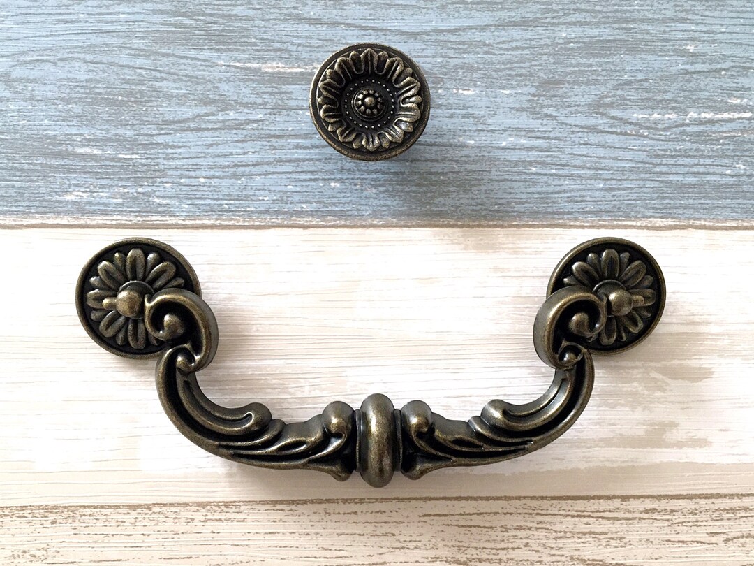 6 Vintage Style Bail Drawer Pull Handle Antique Bronze Drop