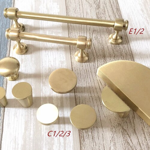 Brushed Gold Drawer Pulls Bar Pulls Door Handles Knobs Etsy UK