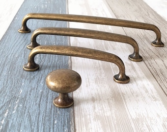 3.75" 5" 7.5" Cabinet Pull Bronze Antique Cabinet Handles Wardrobe Pulls Rustic Dresser Drawer Knobs Retro Kitchen Hardware 96 128 192 mm