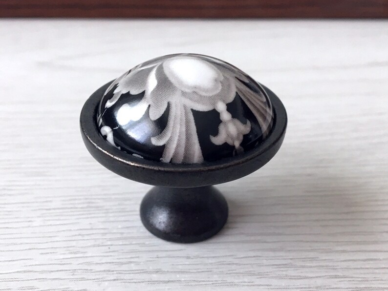 3 Ceramic Pull Handles Blossom Drawer Pulls Etsy